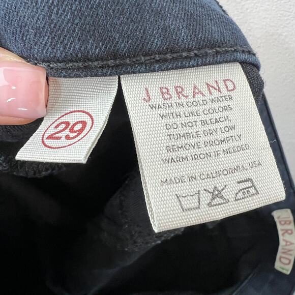 J BRAND Blue Dark Wash Cotton Blend Low-Rise Olympia Skinny Denim Jeans Size 29 - Picture 7 of 9